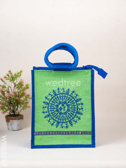 Jute Bag with Warli Print - WBG1697