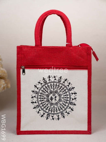 Jute Bag with Warli Print - WBG1699