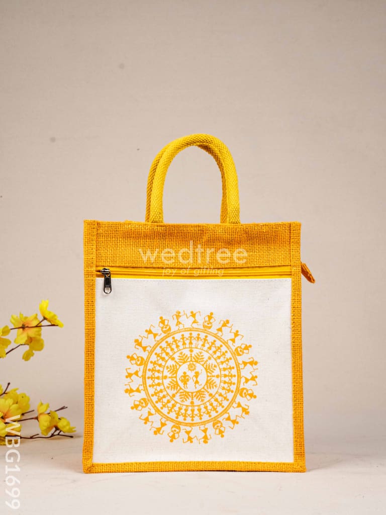 Jute Bag with Warli Print - WBG1699