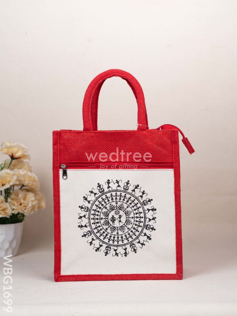 Jute Bag with Warli Print - WBG1699