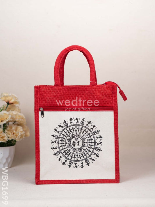 Jute Bag with Warli Print - WBG1699