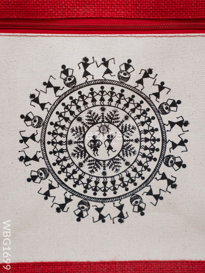 Jute Bag with Warli Print - WBG1699