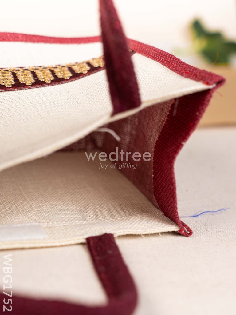 Jute Bag with Zari Border - WBG1752