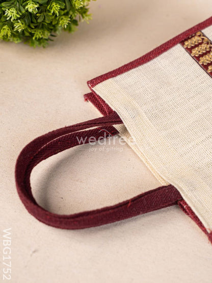 Jute Bag with Zari Border - WBG1752