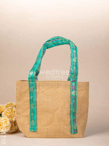 Jute Bag with Zari Handle - WBG1755