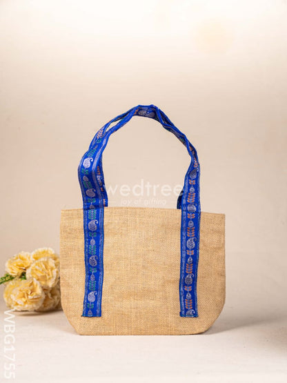 Jute Bag with Zari Handle - WBG1755