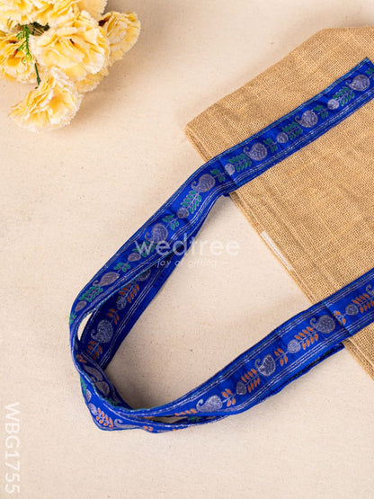 Jute Bag with Zari Handle - WBG1755