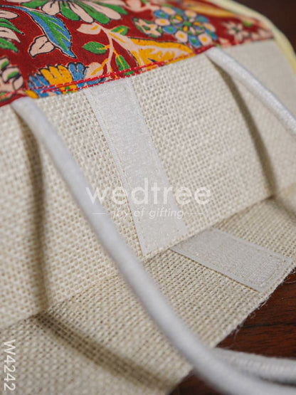 Jute Kalamkari Lunch Bag - W4242