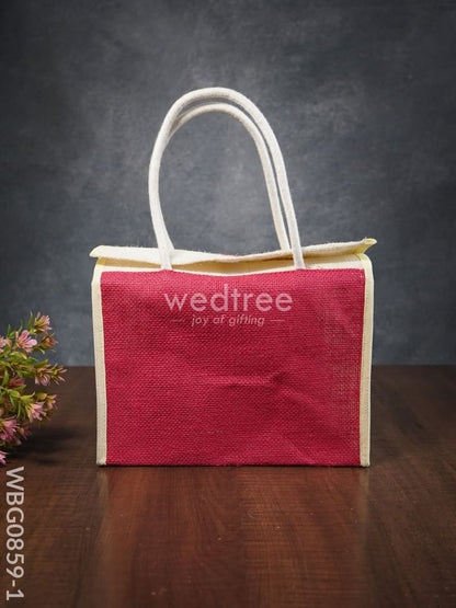 Jute Lunch Bag with Velcro - WBG0859-1