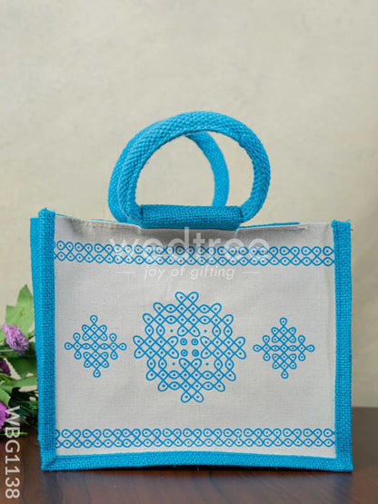 Jute Rangoli Design Bag - WBG1138