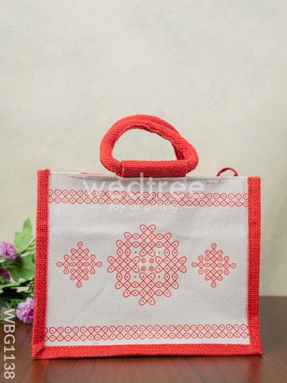 Jute Rangoli Design Bag - WBG1138