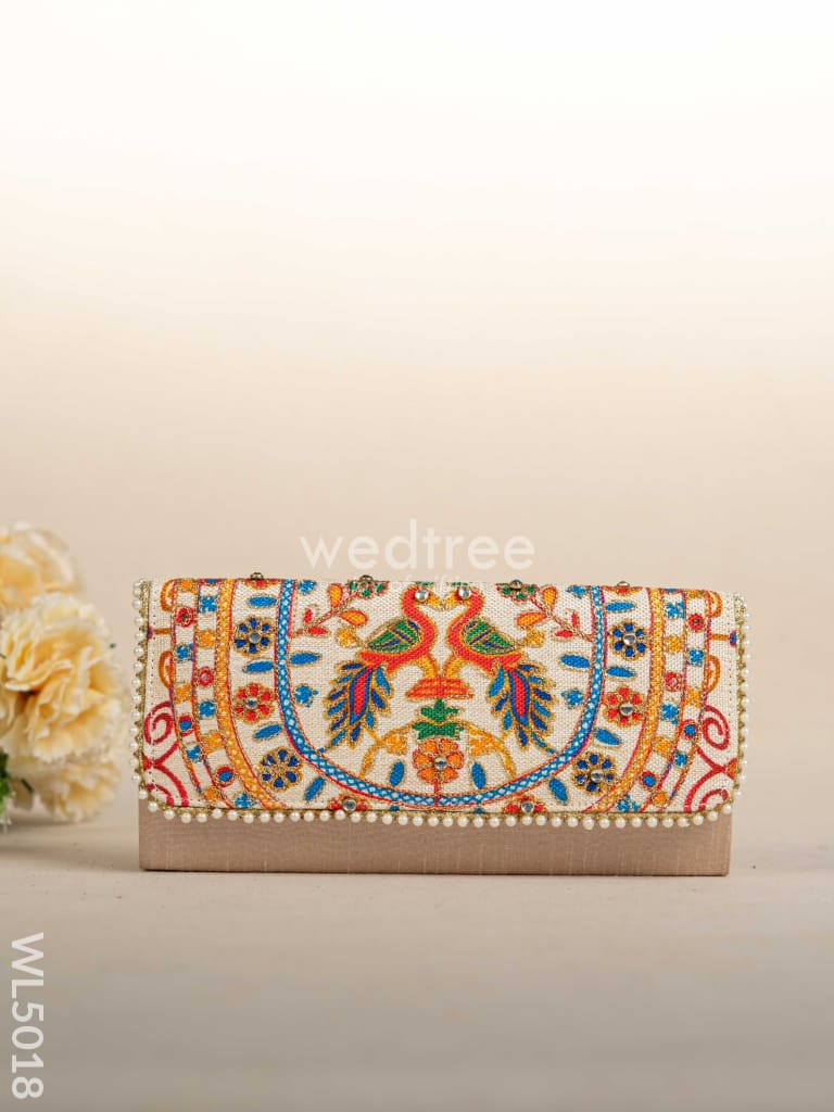 Jute Sling Bag with Embroidery - WL5018