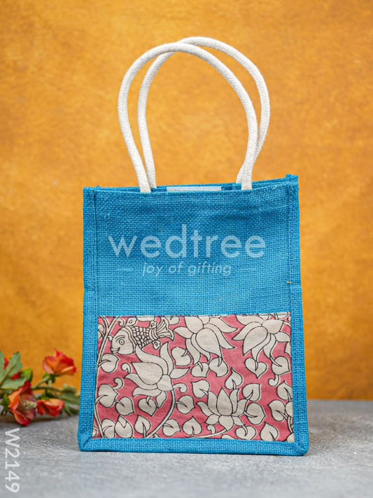 Kalamkari Jute Bag with Rope Handles - W2149