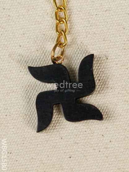 Karungali Swastik Keychain - 3 inch - WBG1580
