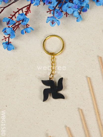 Karungali Swastik Keychain - 3 inch - WBG1580