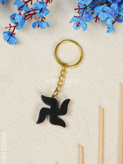 Karungali Swastik Keychain - 3 inch - WBG1580