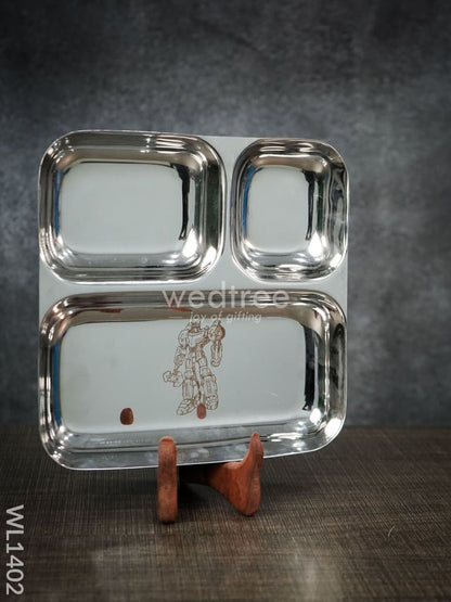 Kids Utility-Stainless Steel Plate-Small ( 5 to 7yrs ) - Optimus Prime - WL1402