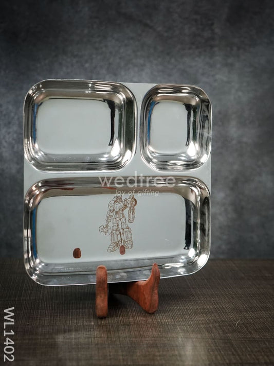 Kids Utility-Stainless Steel Plate-Small ( 5 to 7yrs ) - Optimus Prime - WL1402
