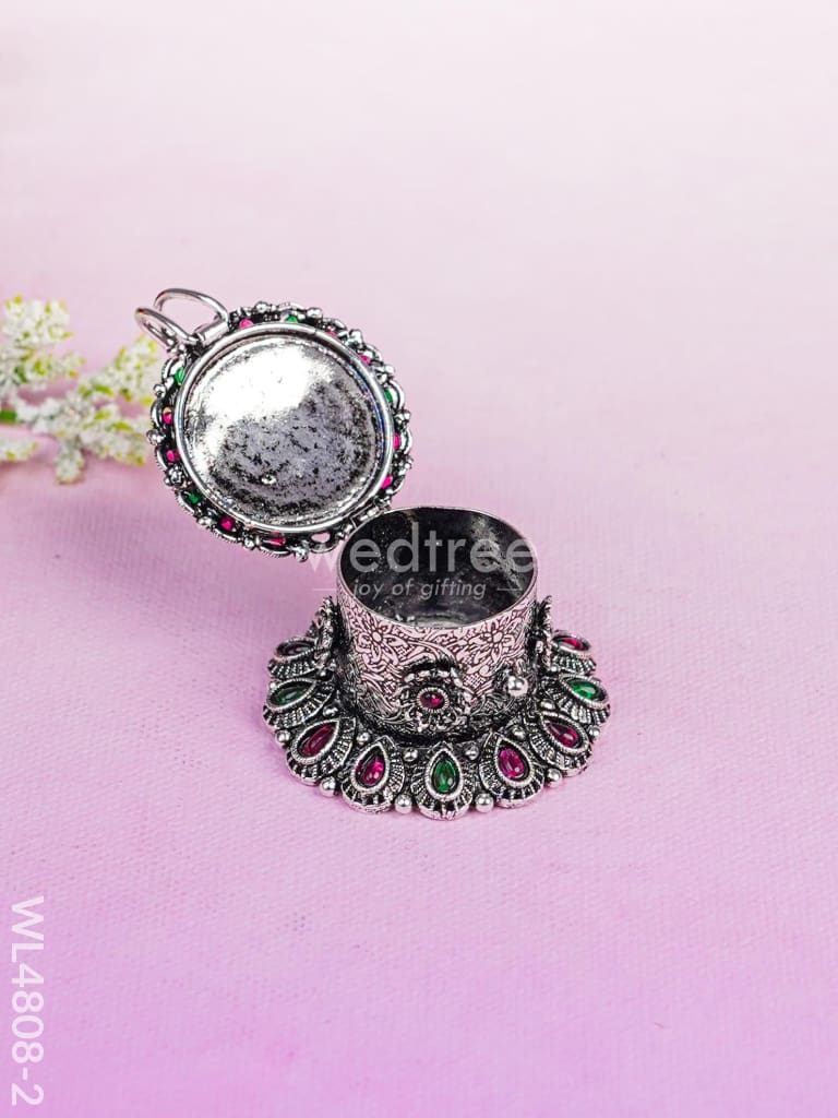 Krishna Kumkum Holder - 2 inch - Silver - WL4808-2