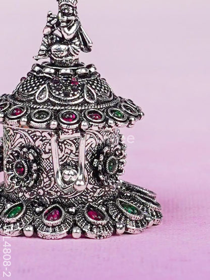 Krishna Kumkum Holder - 2 inch - Silver - WL4808-2