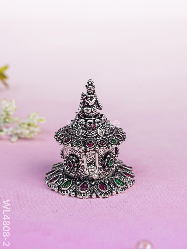 Krishna Kumkum Holder - 2 inch - Silver - WL4808-2