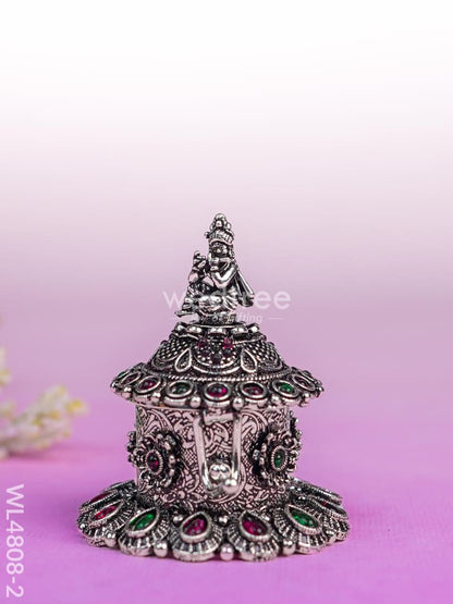 Krishna Kumkum Holder - 2 inch - Silver - WL4808-2