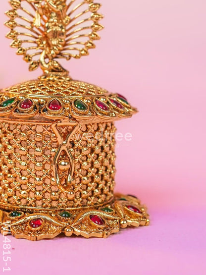 Krishna Kumkum Holder - 3 inch - Gold - WL4815-1