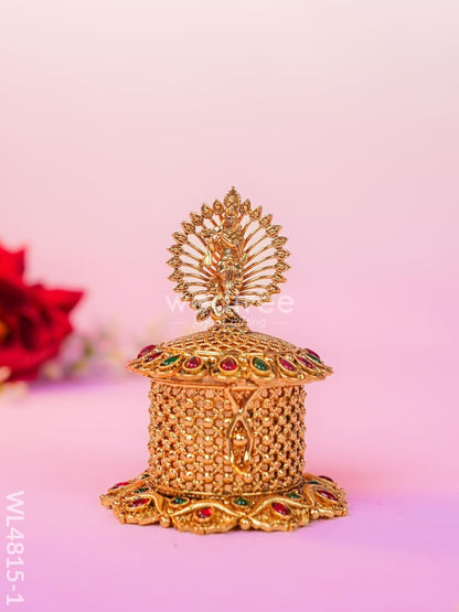 Krishna Kumkum Holder - 3 inch - Gold - WL4815-1