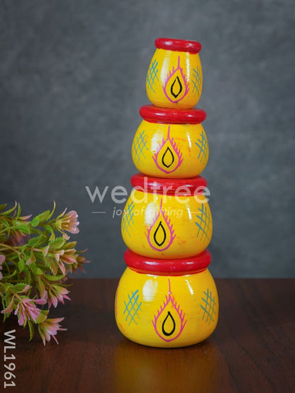 Kubera Lakshmi Pot Set (Set of 4) - WL1961