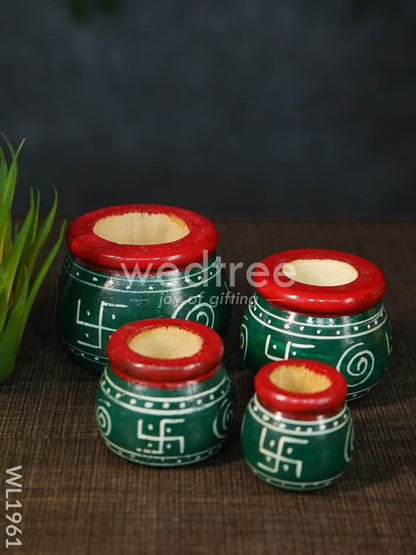 Kubera Lakshmi Pot Set (Set of 4) - WL1961