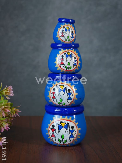 Kubera Lakshmi Pot Set (Set of 4) - WL1961