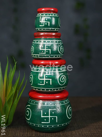 Kubera Lakshmi Pot Set (Set of 4) - WL1961