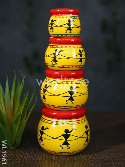 Kubera Lakshmi Pot Set (Set of 4) - WL1961