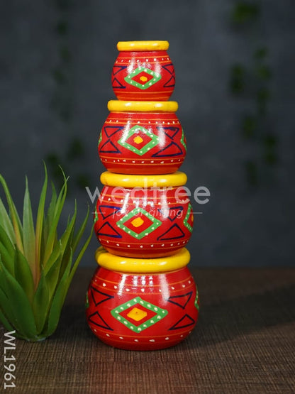Kubera Lakshmi Pot Set (Set of 4) - WL1961