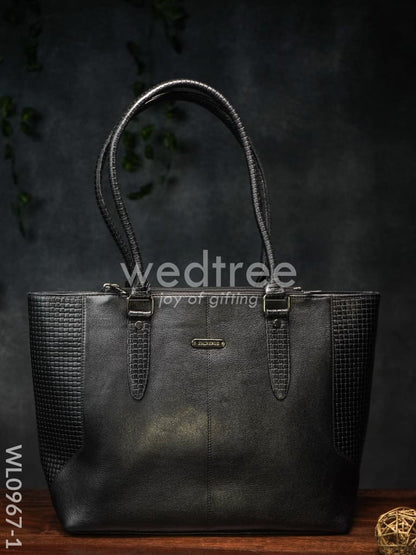 Ladies Handbag - Handbag with Squared and plain design Mixed - WL0967