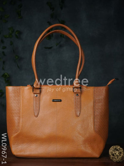 Ladies Handbag - Handbag with Squared and plain design Mixed - WL0967