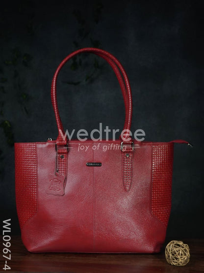 Ladies Handbag - Handbag with Squared and plain design Mixed - WL0967