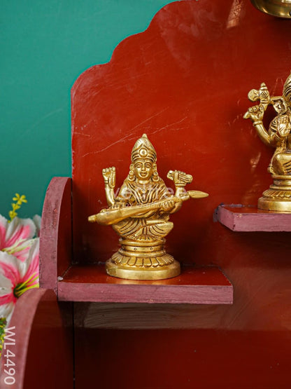 Lakshmi - Ganesha - Saraswathi Pooja Mandir - WL4490