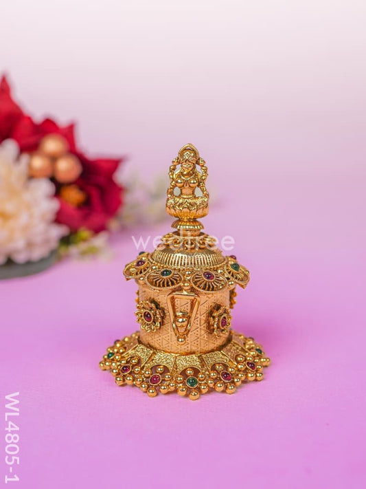 Lakshmi Kumkum Holder - 3 inch - Gold - WL4805-1