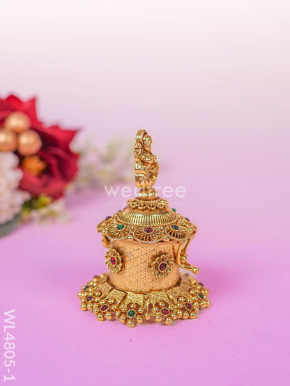 Lakshmi Kumkum Holder - 3 inch - Gold - WL4805-1