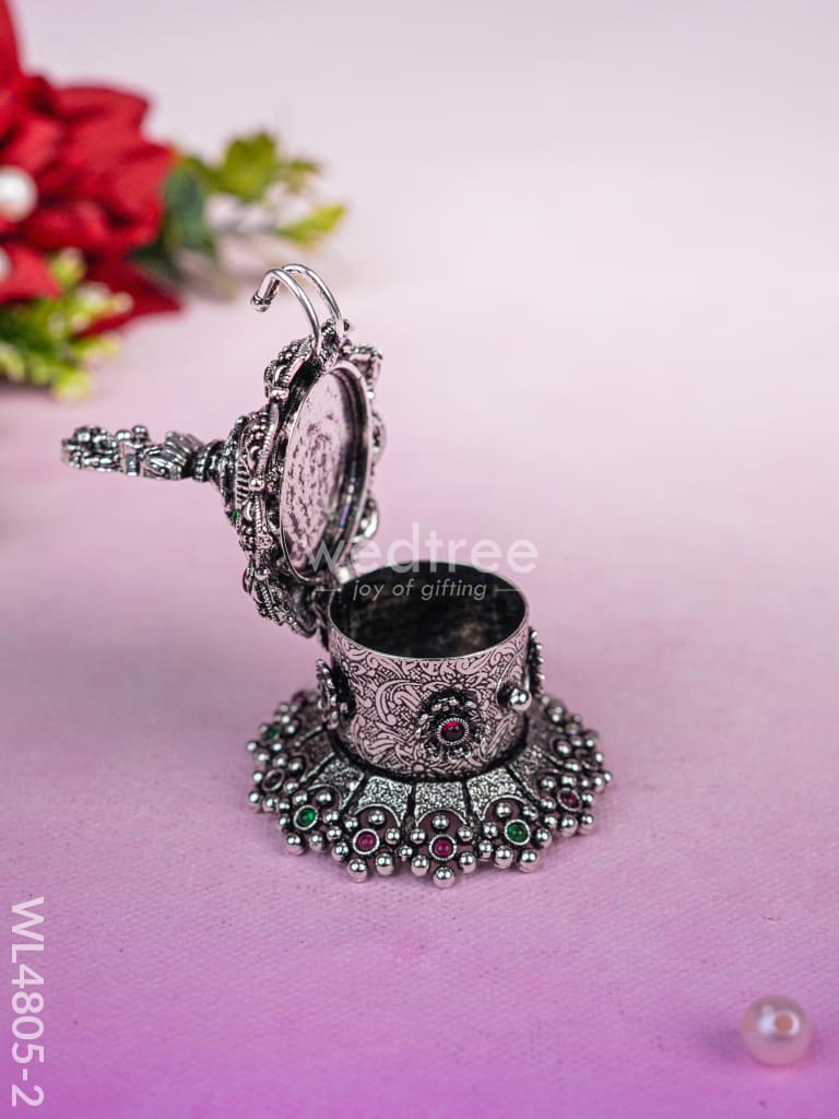 Lakshmi Kumkum Holder - 3 inch - Silver - WL4805-2