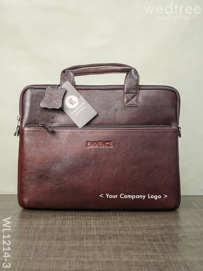 Laptop Bag in Leather with Sleck Pattern - WL1214