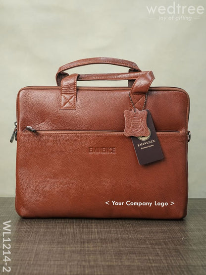 Laptop Bag in Leather with Sleck Pattern - WL1214
