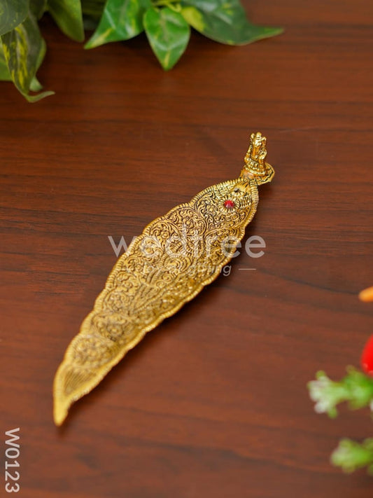 Leaf Agarbathi Stand Gold Ganesha - W0123