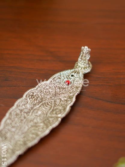 Leaf Agarbathi stand Oxidised Ganesh - W0115