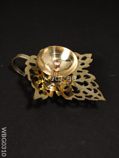 Leaf base Brass Diya - WBG0310