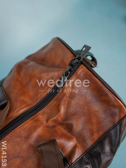 Leather Duffle Bag - Brown - WL4153