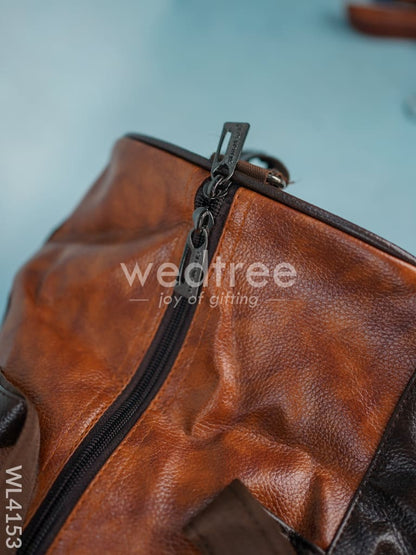 Leather Duffle Bag - Brown - WL4153