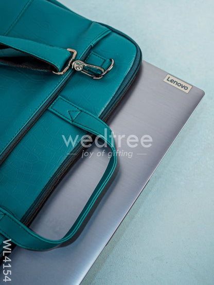Leather Laptop Bag- Dark Green - WL4154