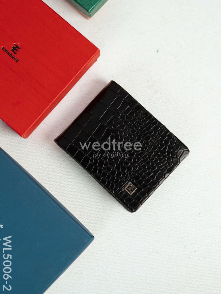 Leather Men's Wallet - Black - WL5006-2